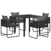 vidaXL Hage Spisegruppe 5 stk. Svart og Anthracite polyrotting