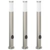 vidaXL Pullertlamper med stikkontakt 3 stk 80 cm rustfritt st&aring;l IP44