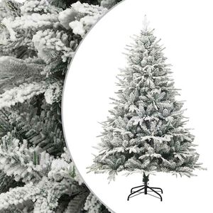 vidaXL Kunstig juletre med flokket sn&oslash; gr&oslash;nn 180 cm PVC og PE