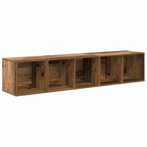 vidaXL TV-benk sett Veggmontert 2 pcs Gamle tre Konstruert tre