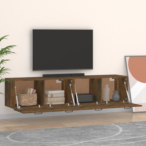 vidaXL Veggskap 2 stk r&oslash;kt eik 60x36,5x35 cm konstruert tre