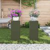 vidaXL Planteholder 2 pcs Olivengrønn 24 x 24 x 55 cm Stål