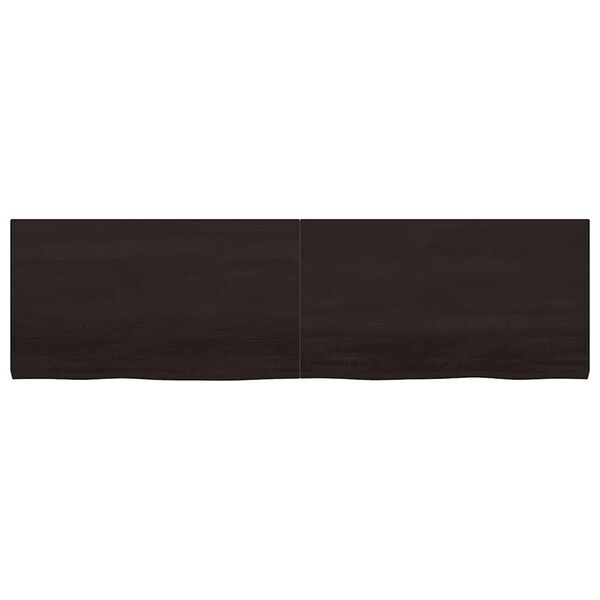 vidaXL Benkeplate til bad mørkebrun 180x50x(2-4) cm behandlet heltre