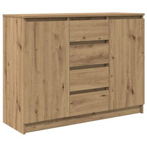 vidaXL Skjenk med skuffer artisan eik 100,5x35x76 cm konstruert tre