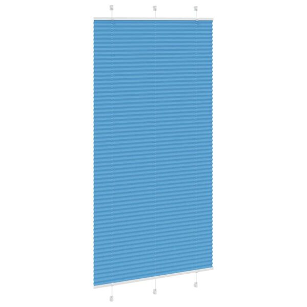 vidaXL Plisségardin Blå 110x200 cm Stoffbredde 109,4 cm Polyester