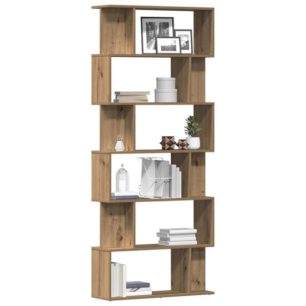 vidaXL Bokhylle artisan eik 80x24x192 cm konstruert tre