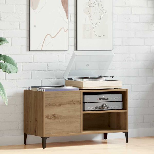 vidaXL Plateskap artisan eik 84,5x38x48 cm konstruert tre