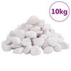vidaXL Polerte sm&aring;stein 10 kg hvit 2-5 cm