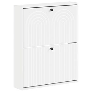 vidaXL Vegghengt skoskap ALKMAAR 71 x 17 x 86 cm Konstruert tre Hvit
