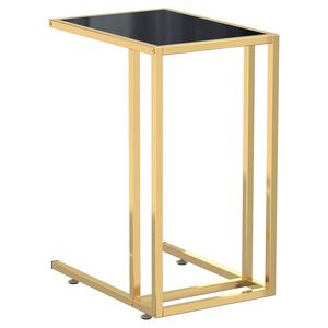 vidaXL Sidebord for PC svart 50x35x65 cm herdet glass