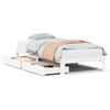 vidaXL Sengeramme med skuffer hvit 75x190 cm heltre furu