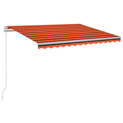 vidaXL Manuell uttrekkbar markise med LED 300x250 cm oransje og brun