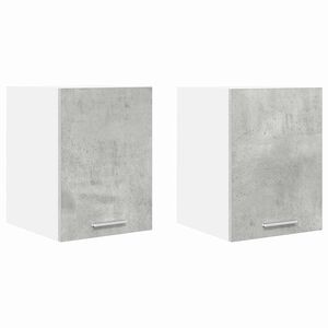 vidaXL Hengende skap med d&oslash;r 2 pcs Betonggr&aring; og hvit 30 x 31 x 40 cm