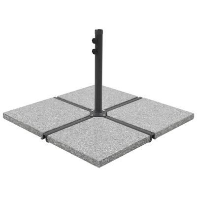 vidaXL Vektplater for parasoll firkantet grå granitt 4 stk 100 kg