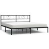 vidaXL Sengeramme i metall med sengegavl svart 183x213 cm