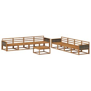 vidaXL Utend&oslash;rs sofa-sett 9 pcs Naturlig Solid akasietre