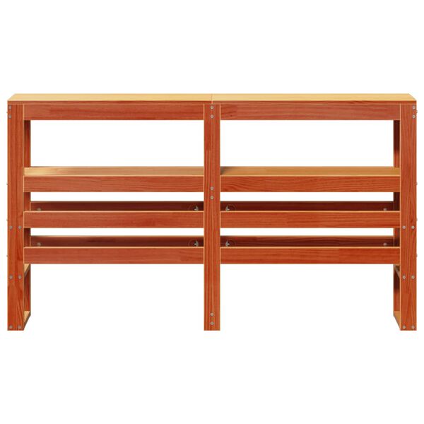 vidaXL Hodegavl med hyller voksbrun 160 cm heltre furu