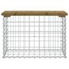 vidaXL Hagebenk gabiondesign 63x31,5x42 cm impregnert furu