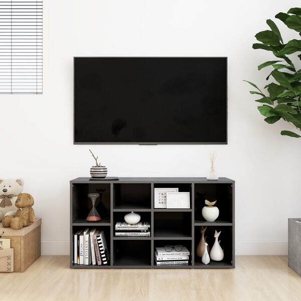 vidaXL Skobenk h&oslash;yglans gr&aring; 103x30x55 cm sponplater