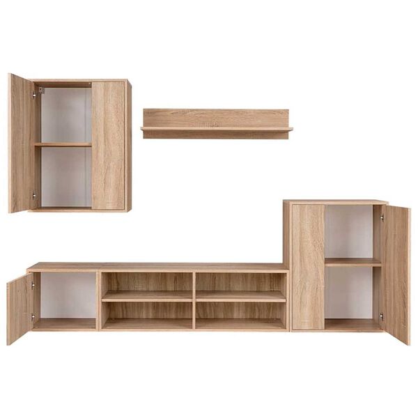 vidaXL TV-benksett 5 pcs Sonoma eik 221 x 30 x 80 cm Konstruert tre