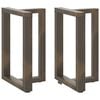 vidaXL Spisebordben T-formet 2 stk svart 50x35x(72-73) cm st&aring;l