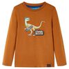 T-skjorte for barn med lange ermer konjakk 128