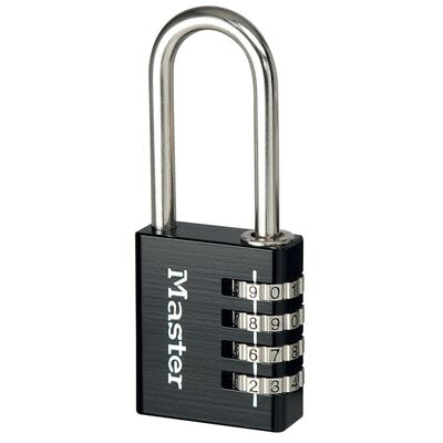 Master Lock Kombinasjonshengelås aluminium svart 40 mm 7640EURDBLKLH