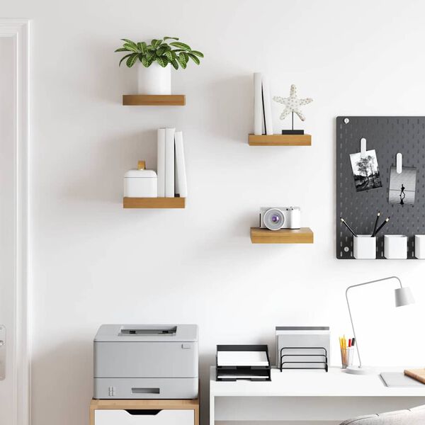 vidaXL Vegghylle 4 pcs Brun 23 x 23,5 x 4 cm Konstruert tre