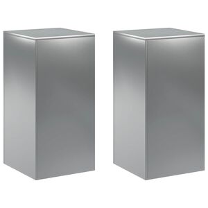 vidaXL Planteholder 2 pcs S&oslash;lv 40 x 40 x 80 cm Rustfritt st&aring;l