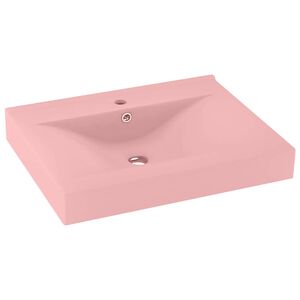 vidaXL Luksuri&oslash;s servant med kranhull matt rosa 60x46 cm keramisk