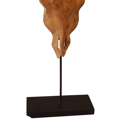 vidaXL Oksehodeskulptur teak 66x15x88 cm
