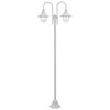 vidaXL Hagelyktestolpe E27 220 cm aluminium 2 lamper hvit