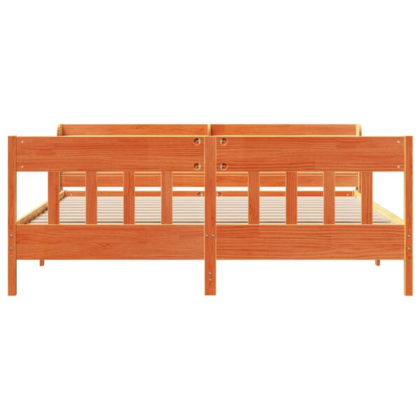 vidaXL Sengeramme uten madrass voksbrun 180x200 cm heltre furu