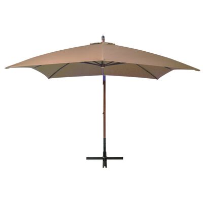 vidaXL Hengende parasoll med stolpe gråbrun 3x3 m heltre gran