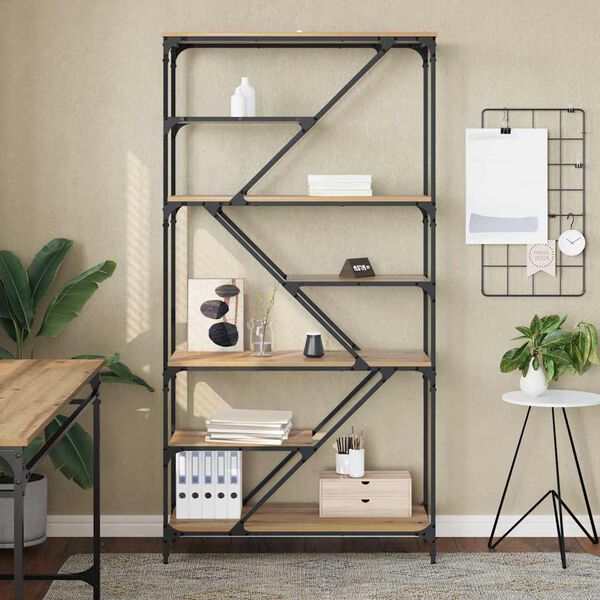 vidaXL Bokhylle Artisan Eik 91 x 36 x 176 cm Konstruert tre