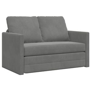 vidaXL Sammenleggbar Sofa seng M&oslash;rkegr&aring; 122 x 70 x 60 cm Fl&oslash;yel