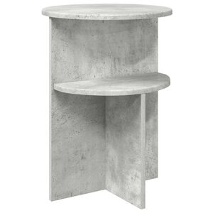 vidaXL Sidetabell med lagring Betonggr&aring; &Oslash; 39,5 x 55 cm Konstruert tre