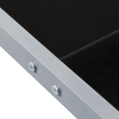 vidaXL Hagebord 130x130x72 cm stål og glass grå
