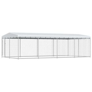 vidaXL Utend&oslash;rs hundeg&aring;rd med tak 7,6x3,8x2,3 m