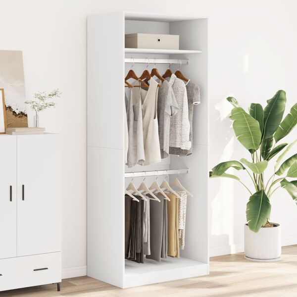 vidaXL Garderobe hvit 80x50x200 cm konstruert tre