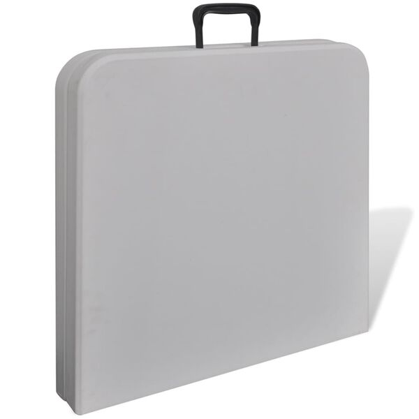 vidaXL Sammenleggbart hagebord 122 cm HDPE hvit