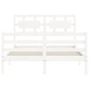 vidaXL Sengeramme med hodegavl hvit small double heltre