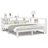 vidaXL Seng med bokhylle uten madrass hvit 140x190 cm heltre furu