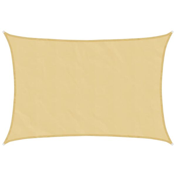 vidaXL Solseil sand 4x3 m 100% polyester oxford