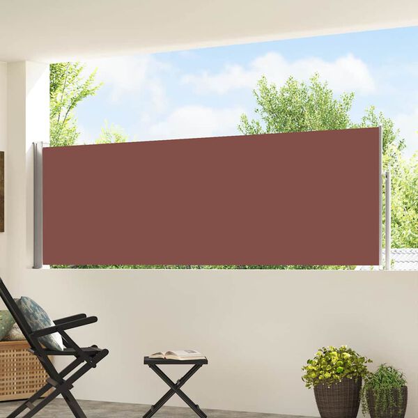 vidaXL Uttrekkbar sidemarkise 100x500 cm brun