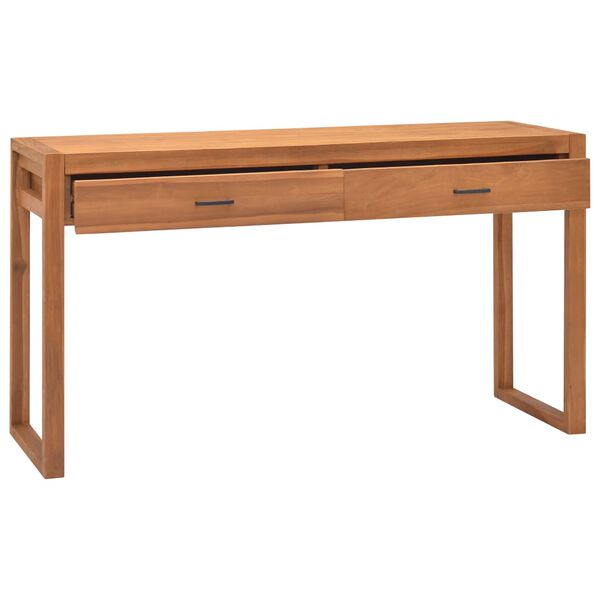 vidaXL Skrivebord med 2 skuffer 140x40x75 cm teak