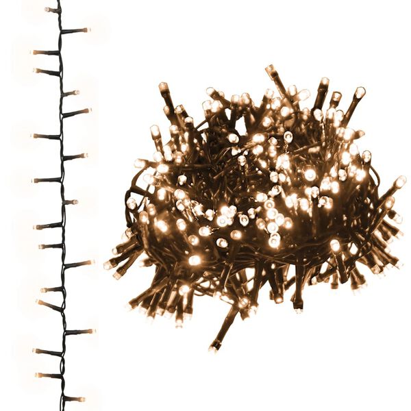 vidaXL LED-strenglys med 2000 lysdioder varmhvit 45 m PVC