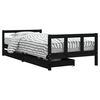vidaXL Barnesengeramme med skuffer svart 90x200 cm heltre furu