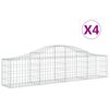 vidaXL Gabionkurver buede 4 stk 200x30x40/60 cm galvanisert jern