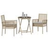 vidaXL Hage Bistro Sett 3 pcs Beige Poly rattan